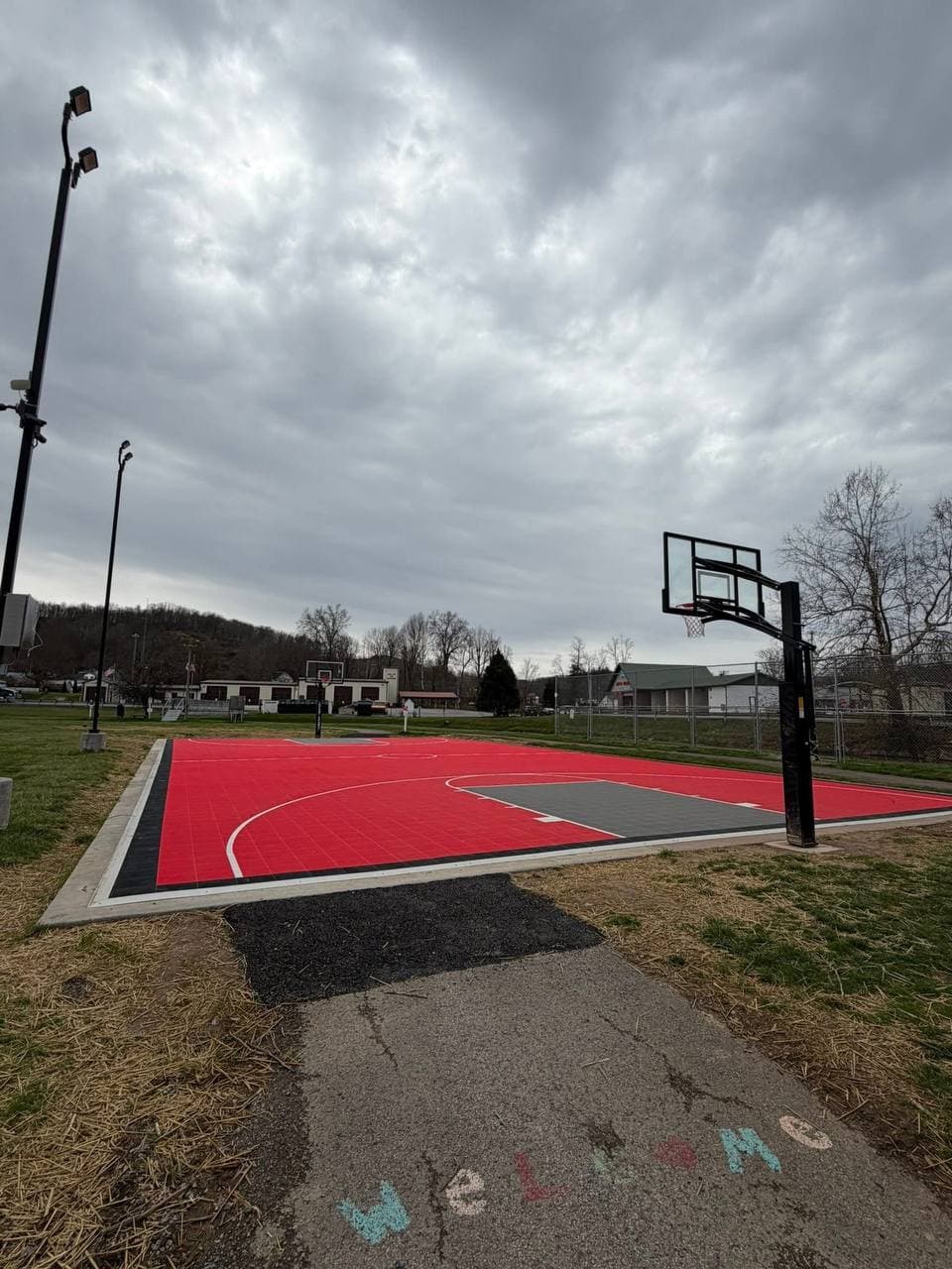 Newly repaired basketball court at Jane Lew Town Hall
