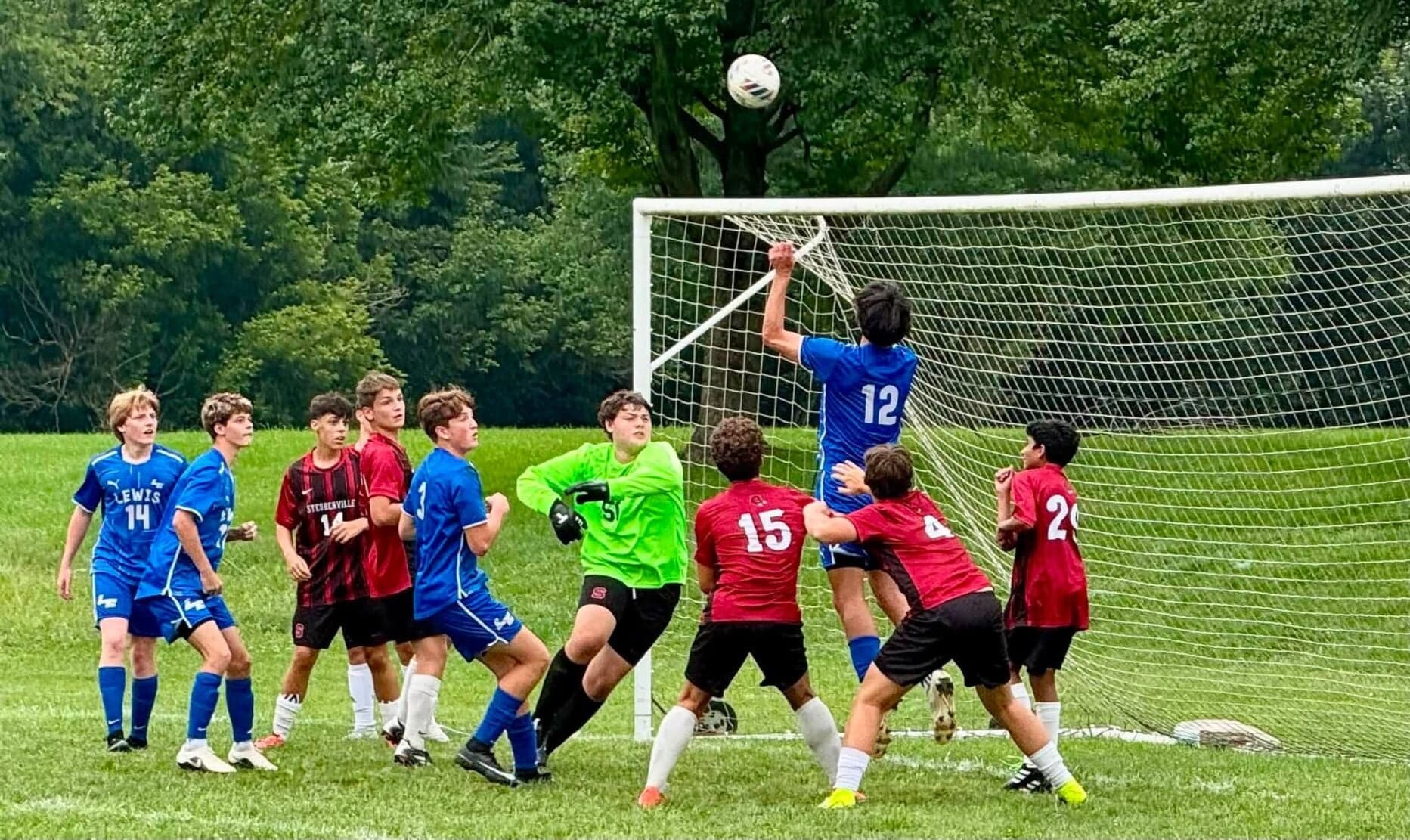 Lewis County High School soccer players during preseason competition