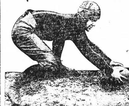 Portrait of football player Russ Bailey